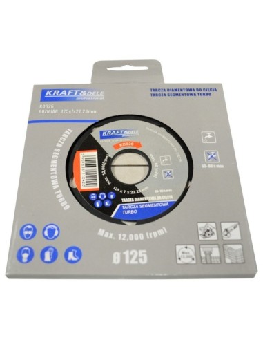 Disc diamantat pentru beton, Kraft&Dele, 125 x 7 x 22, 23 mm