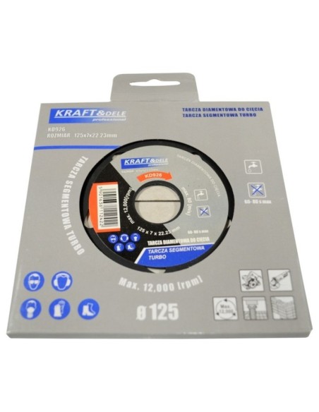 Disc diamantat pentru beton, Kraft&Dele, 125 x 7 x 22, 23 mm
