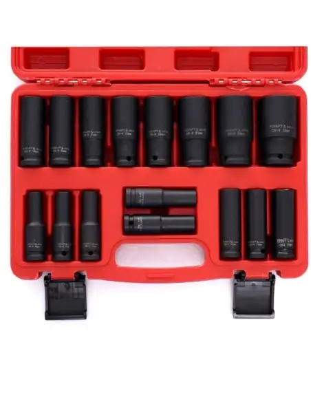 Set 16 chei tubulare, Kraft&DeleKD10531, de impact,10-32mm
