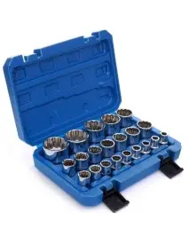 Set 21 chei tubulare, Kraft&Dele KD10348, tija 1/2", 8-36 mm