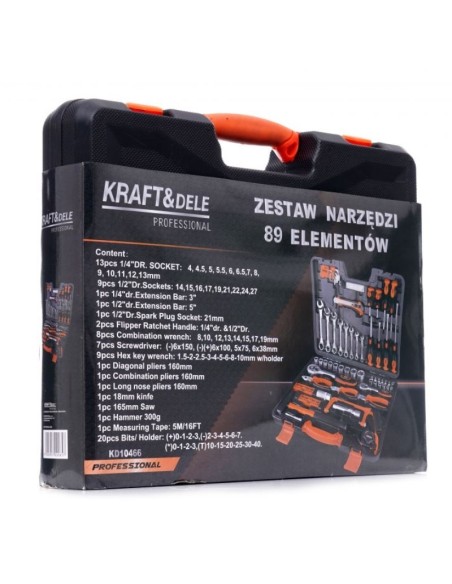 Trusa scule, Kraft&Dele KD10466, 89 piese, CrV Trusa scule, Kraft&Dele KD10466, 89 piese, CrV
