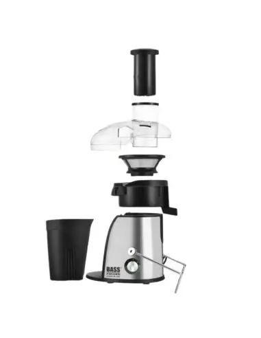 Storcator de fructe si legume, Bass Polska, 600W/1800W, 2 viteze, recipient pulpa 1.5 l, recipient suc 0.75 l