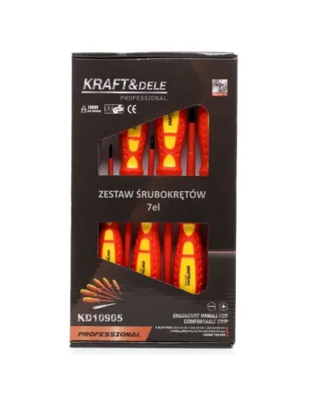 Set surubelnite electrician, Kraft&Dele KD10905, 140 mm, 7 elemente