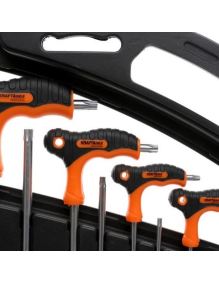 Set imbusi cu maner, Kraft&Dele KD10907, Torx, 16 elemente