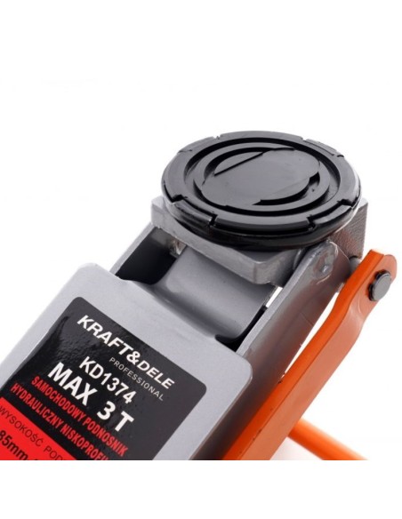 Cric hidraulic, Kraft&Dele KD1374, cu profil redus, 3 T, 85-505 mm