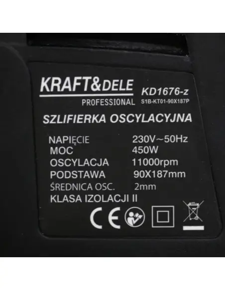 Slefuitor orbital, Kraft&Dele KD1676-Z, 11000 rpm, 450W, 1,5 kg