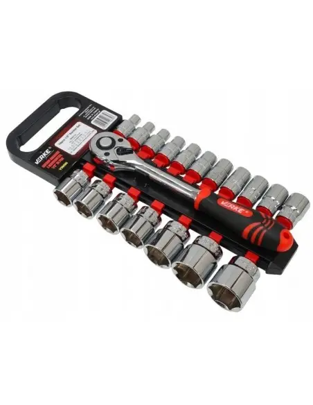 Set clichet si prize, VERKE, 1/2”, 18 prize 8–32 mm, Cr-V, V39090 Set clichet si prize, VERKE, 1/2”, 18 prize 8–32 mm, Cr-V, V39090