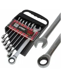 Set 7 chei combinate, Verke V35415, cu clichet, 10-19 mm