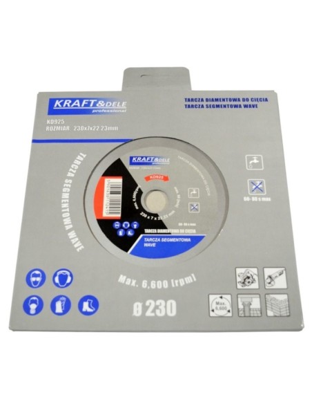 Disc taiere beton, Kraft&Dele KD925, 230 x 7 x 22.23 mm