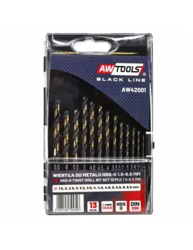 Set burghie metal, AWTools AW42001, HSS M2, 1.5-6.5 mm, 13 buc Set burghie metal, AWTools AW42001, HSS M2, 1.5-6.5 mm, 13 buc