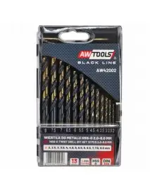 Set burghie metal, AWTools AW42002, HSS M2, 2.0 - 8.0 mm, 13 buc