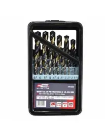 Set burghie metal, AWTools AW42005, HSS M2, 1.0 - 13.0 mm, 25 buc