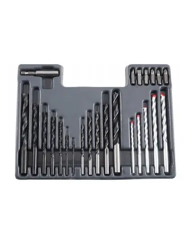 Set burghie, dibluri si biti, Verke V05080, metal, lemn, beton, 300 piese