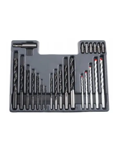 Set burghie, dibluri si biti, Verke V05080, metal, lemn, beton, 300 piese