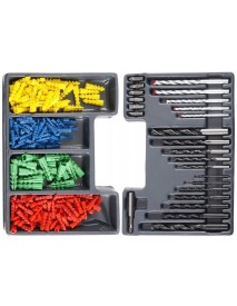 Set burghie, dibluri si biti, Verke V05080, metal, lemn, beton, 300 piese