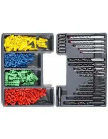 Set burghie, dibluri si biti, Verke V05080, metal, lemn, beton, 300 piese