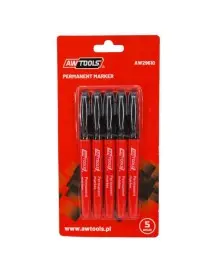 Set 5 markere, AWTools AW29610, permanente, negre