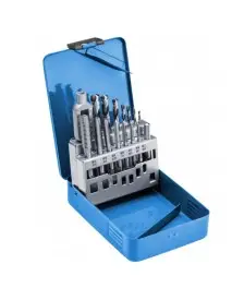 Set pentru filetare si gaurire, Hogert HT3B581, 20 piese, otel HSS