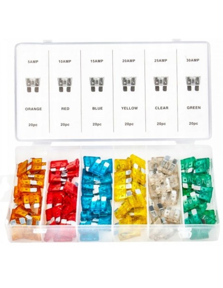 Set 120 buc sigurante auto, Kraft&Dele KD1300, 5-30A