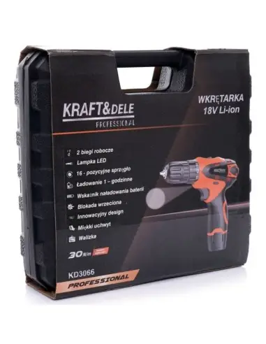 Masina de gaurit, Kraft&Dele KD3066, 18V Li-ion, 1300 mAh, 1100 rpm Masina de gaurit, Kraft&Dele KD3066, 18V Li-ion, 1300 mAh, 1100 rpm