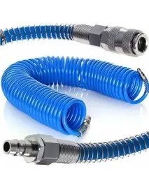 Furtun pneumatic spiralat, Tagred TA114, pentru compresor de aer, 8 bar, 8x12mm, 15m