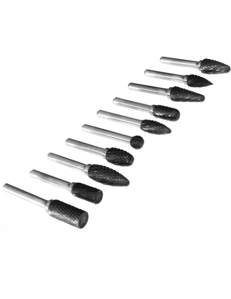 Set de 10 freze, Tagred TA4045, tija 6 mm, PRO, cilindric
