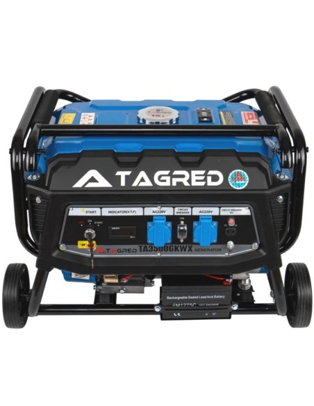 Generator de curent, Tagred TA3500GKWX, mobil, 3500 W, 50 Hz, rezervor 15 l, 0.7 l/h Generator de curent, Tagred TA3500GKWX, mobil, 3500 W, 50 Hz, rezervor 15 l, 0.7 l/h