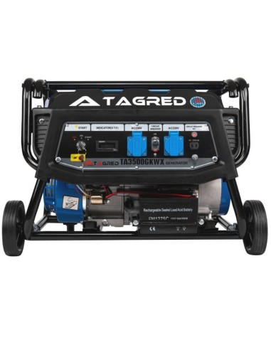 Generator de curent, Tagred TA3500GKWX, mobil, 3500 W, 50 Hz, rezervor 15 l, 0.7 l/h Generator de curent, Tagred TA3500GKWX, mobil, 3500 W, 50 Hz, rezervor 15 l, 0.7 l/h
