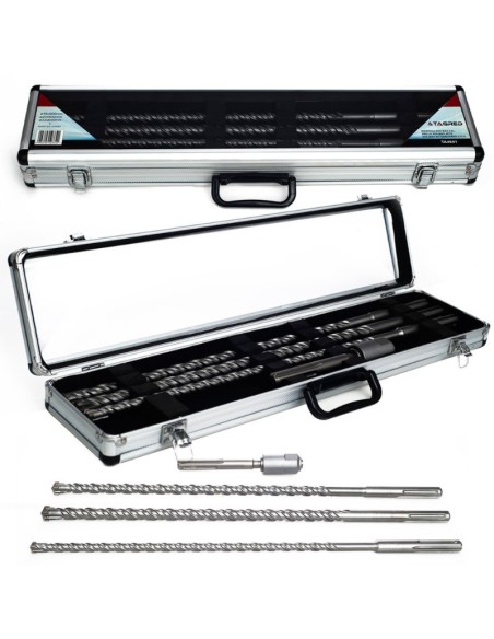 Set burghie, Tagred TA4041, SDS MAX, 4 piese, cu adaptor, pentru beton