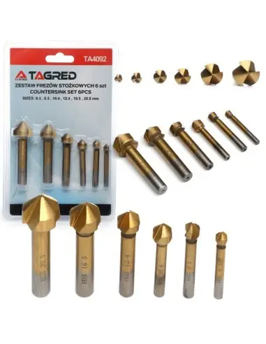 Set 6 freze, Tagred TA4092, tija 6.35 mm, titan