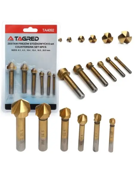 Set 6 freze, Tagred TA4092, tija 6.35 mm, titan