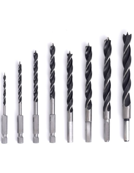 Set burghie pentru lemn, Tagred TA4184, HEX 1/4, 3-10 mm, 8 piese Set burghie pentru lemn, Tagred TA4184, HEX 1/4, 3-10 mm, 8 piese