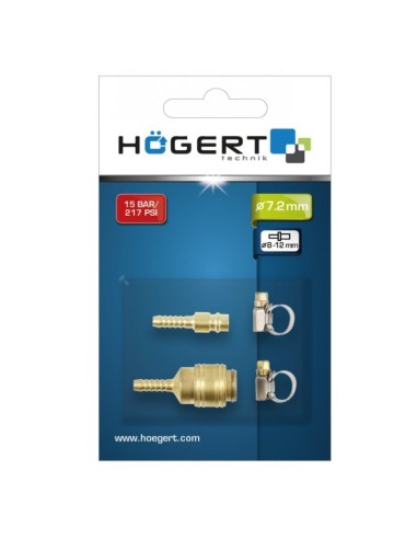 Conector furtun pneumatic, Hogert HT4R821, 1/4", 15 bar