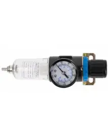 Filtru de aer cu manometru, Hogert HT4R871, 9 bar, 1/4“
