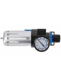 Filtru de aer cu manometru, Hogert HT4R872, 90 cm², 9 bar, 1/4''