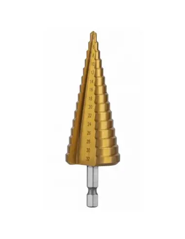 Burghiu conic, Hogert HT6D323, 4-32 mm, HSS, pentru metal/lemn Burghiu conic, Hogert HT6D323, 4-32 mm, HSS, pentru metal/lemn