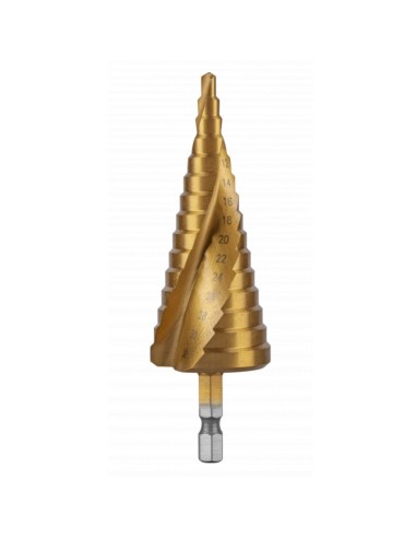 Burghiu conic, Hogert HT6D326, spiralat, 4-32 mm, 1/4'' Burghiu conic, Hogert HT6D326, spiralat, 4-32 mm, 1/4''