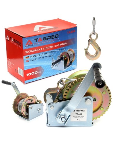 Traoliu manual, Tagred TA404, 453 kg, 1000 lbs, funie 10 m Traoliu manual, Tagred TA404, 453 kg, 1000 lbs, funie 10 m