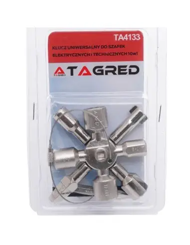 Cheie universala, Tagred TA4133, 10 in 1, pentru dulapuri electrice Cheie universala, Tagred TA4133, 10 in 1, pentru dulapuri electrice