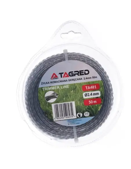Fir motocoasa, Tagred TA481, 2,4 mm x 50 m, armat
