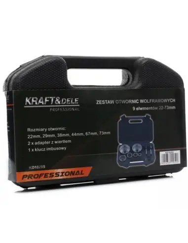 Set carote, Kraft&Dele KD10285, 22-73 mm, 9 piese
