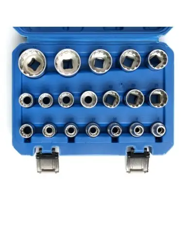 Set chei tubulare, Kraft&Dele KD10347, 19 piese