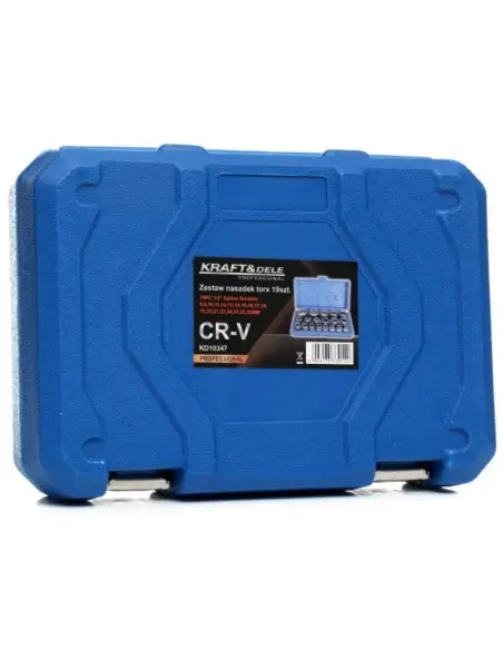 Set chei tubulare, Kraft&Dele KD10347, 19 piese