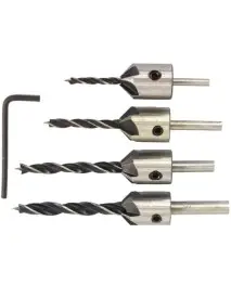 Set burghie pentru lemn, Kraft&Dele KD10559, cu adaptor, 5 piese