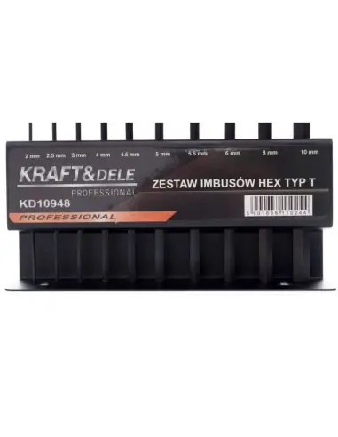 Set chei hexagonale, Kraft&Dele KD10948, 10 piese, cu suport
