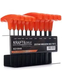 Set chei hexagonale, Kraft&Dele KD10948, 10 piese, cu suport