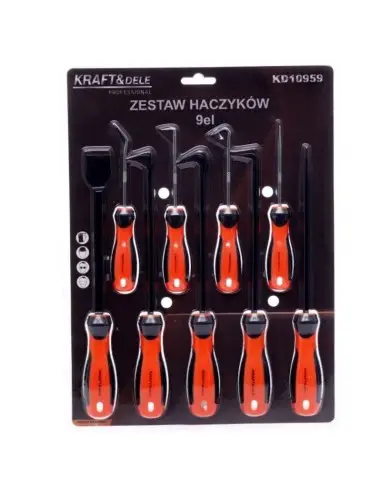 Set carlige, Kraft&Dele KD10959, 9 piese, diverse forme