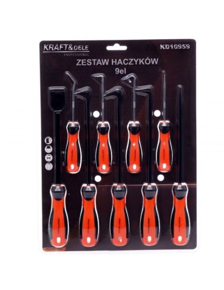 Set carlige, Kraft&Dele KD10959, 9 piese, diverse forme