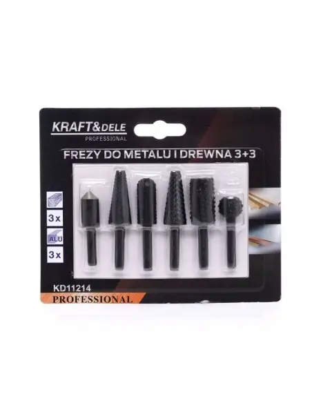 Freze pentru metal si lemn, 6 buc, KD11214, Kraft&Dele