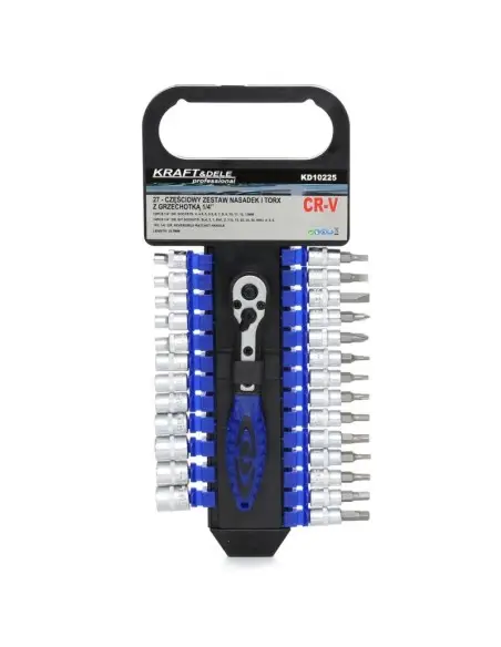 Set bit torx cu crichet, 27 elemenet 1/4", KD10225, Kraft&Dele